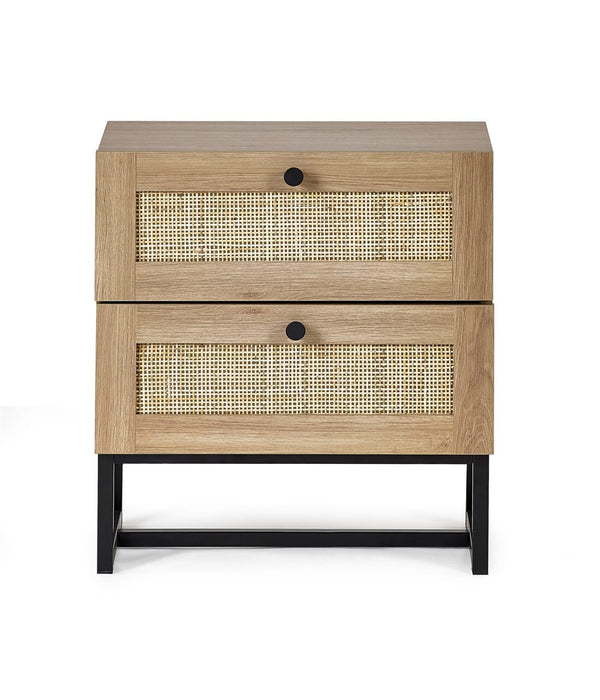 Padstow 2 Drawer Bedside - Oak Bedside Cabinets Julian Bowen V2 