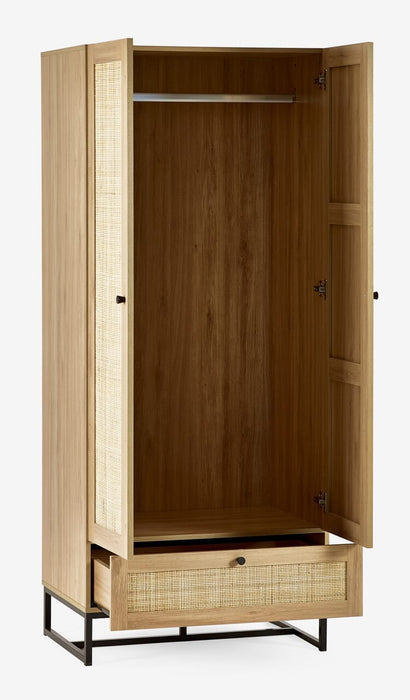 Padstow Wardrobe - Oak 2 DOOR WARDROBE Julian Bowen V2 