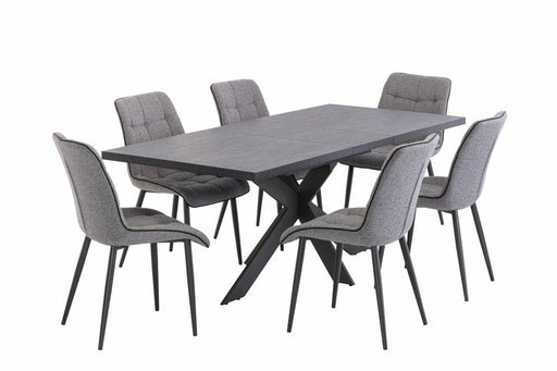 DAYTONA 1.6m (+0.4m) EXTENDING DINING TABLE - DARK GREY X FRAME Extending Dining Table supplier 120 