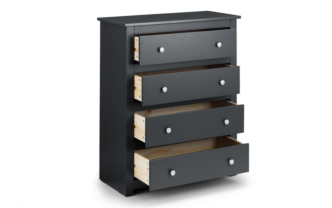 Radley 4 Drawer Chest - Anthracite Chest of Drawers Julian Bowen V2 