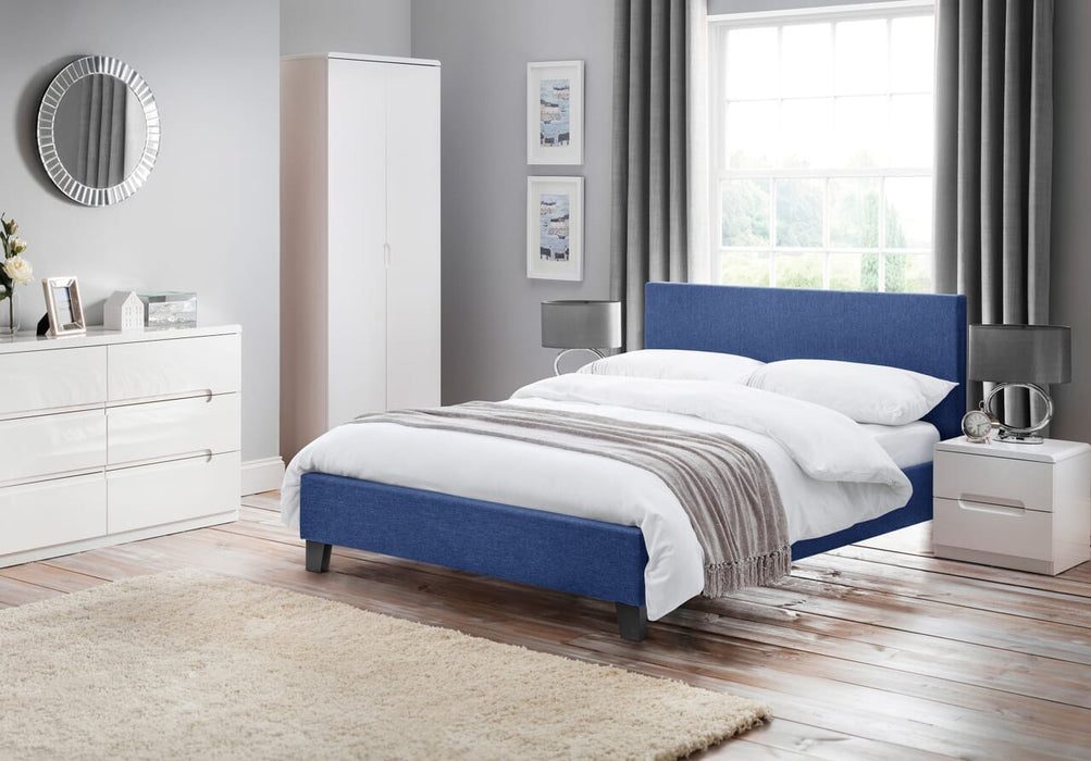 Rialto Dark Blue Linen 90Cm Bed frames Julian Bowen V2 