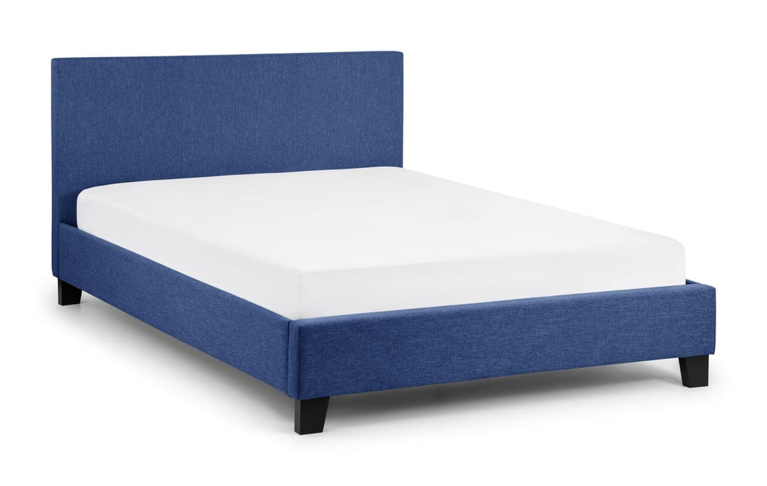 Rialto Dark Blue Linen 135Cm Bed frames Julian Bowen V2 