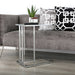 Value Harry C-shaped Silver Metal Frame with Clear Glass Top Sofa Table Sofa Tables CIMC 