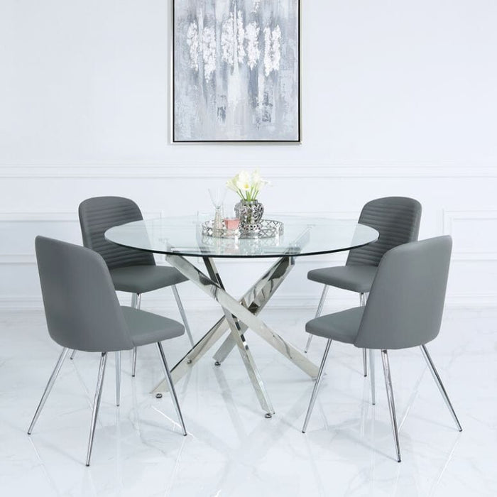 Value Zara Grey Faux Leather Dining Chair Kitchen & Dining Room Chairs CIMC 