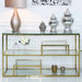 Value Harry Gold Steel and Clear Glass Tiered Console Table Console Tables CIMC 