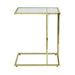 Value Harry C-Shaped Chrome Gold Frame with Rectangular Clear Glass Top Sofa Table Sofa Tables CIMC 