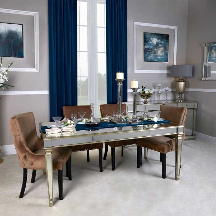 Apollo Champagne Mirrored Dining Table *(Del. 10 Days Approx. for UK & 14-21 Days for Ireland) Dining Table CIMC 