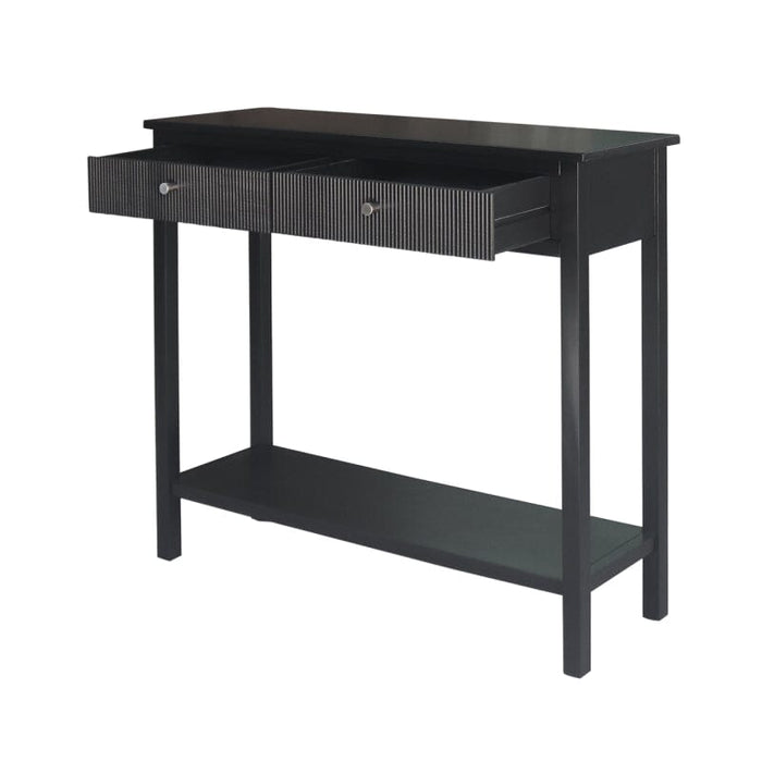 Lindon Black Wood 2 Drawer Console Table Console Tables CIMC 