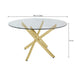 Value Nova Gold Base with Round Clear Glass Top Dining Table Dining Table CIMC 