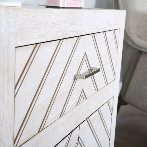 Chevron Natural Colour 2 Door 1 Drawer with Silver Handle and Arrow Design Wood Sideboard Sideboards CIMC 