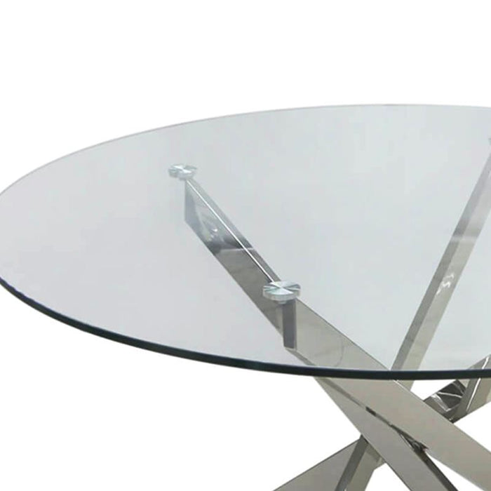 Value Nova 130cm Chrome and Glass Dining Table *(Del. 10 Days Approx. for UK & 14-21 Days for Ireland) Dining Table CIMC 