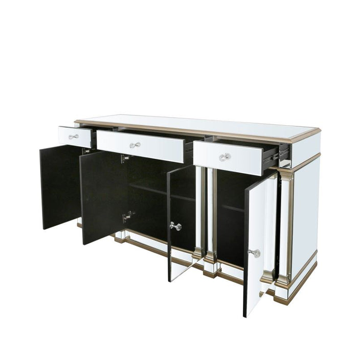 Apollo Champagne Mirrored 4 Door 3 Drawer Sideboard Sideboards CIMC 