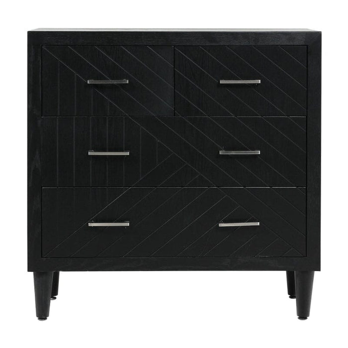 Solano 4 Drawer Chest Black - KD Legs Chest of Drawer CIMC 