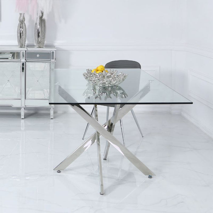 Value Nova 160cm Chrome and Glass Dining Table *(Del. 10 Days Approx. for UK & 14-21 Days for Ireland) Dining Table CIMC 