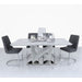 Amara Marble Effect Dining Set with 4 Chevron Chairs Kitchen & Dining Furniture Sets CIMC 