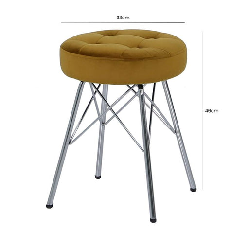 Value Alice Mustard Tufted Stool Dressing Stool CIMC 