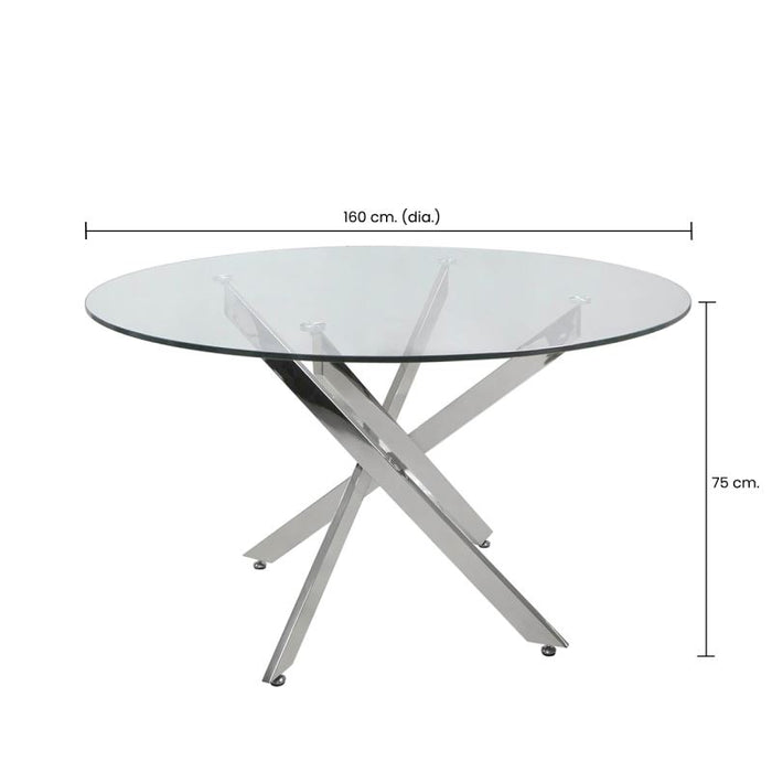 Value Nova 130cm Chrome and Glass Dining Table *(Del. 10 Days Approx. for UK & 14-21 Days for Ireland) Dining Table CIMC 