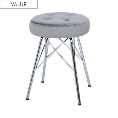 Value Alice Silver Tufted Stool Stools/Benches CIMC 