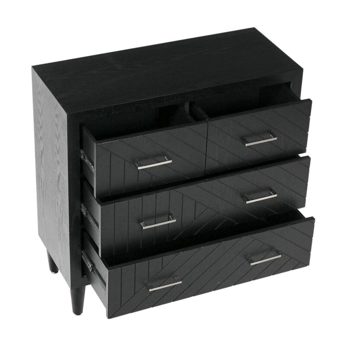 Solano 4 Drawer Chest Black - KD Legs Chest of Drawer CIMC 