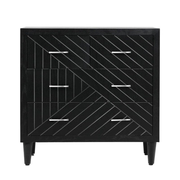 Solano 4 Drawer Chest Black - KD Legs Chest of Drawer CIMC 