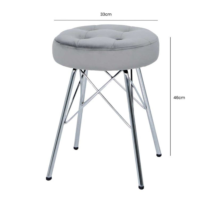 Value Alice Silver Tufted Stool Dressing Stool CIMC 