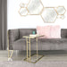 Value Harry C-Shaped Chrome Gold Frame with Rectangular Clear Glass Top Sofa Table Sofa Tables CIMC 