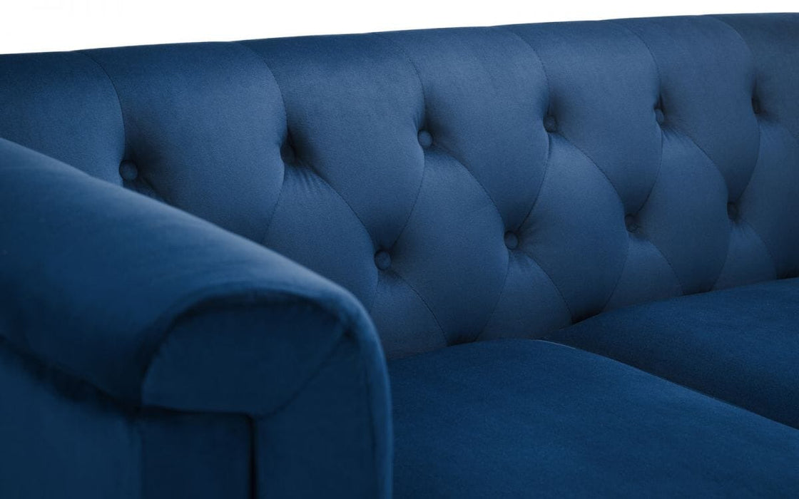 Sandringham 2 Seater Sofa - Blue Velvet Sofas Julian Bowen V2 