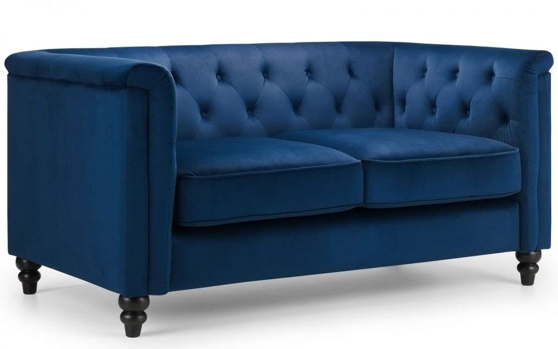 Sandringham 2 Seater Sofa - Blue Velvet Sofas Julian Bowen V2 