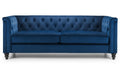 Sandringham 3 Seater Sofa - Blue Velvet Sofas Julian Bowen V2 