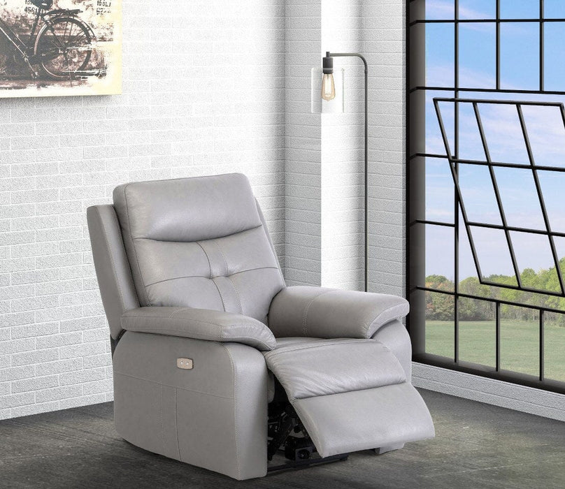 DUBLIN LEATHER ELECTRIC RECLINER - GREY Recliner supplier 120 