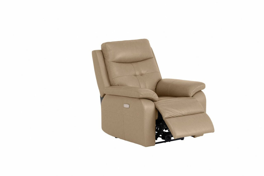 DUBLIN LEATHER ELECTRIC RECLINER - LIGHT STONE Recliner supplier 120 