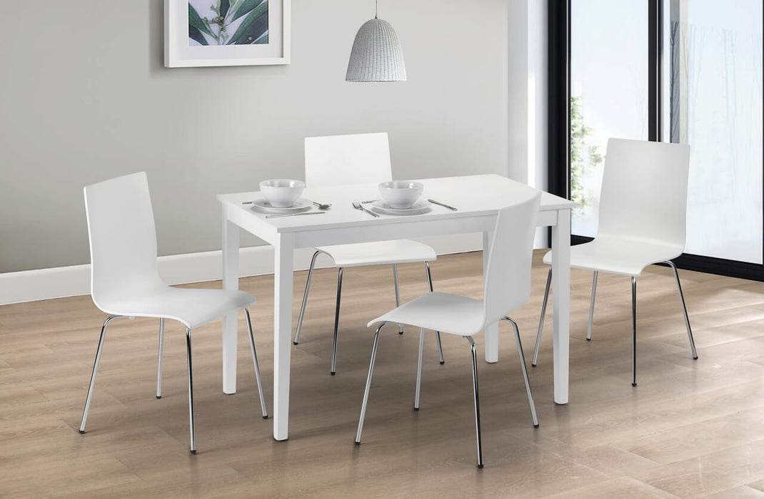 Taku Dining Table - Satin White Dining Tables Julian Bowen V2 