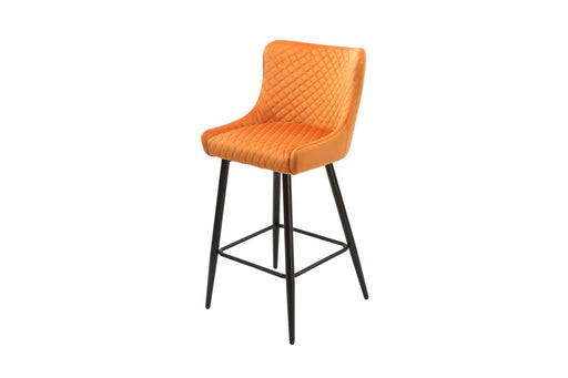 Talia Bar Stool Orange Velvet Bar Stool Gannon 