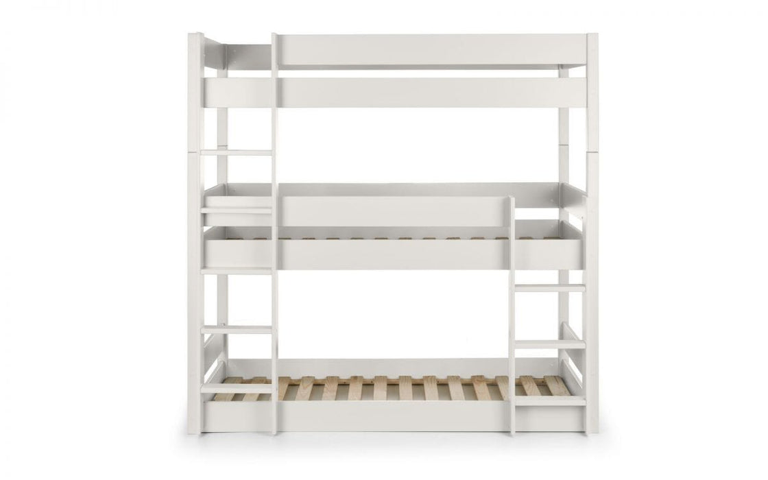 Trio Triple Stacker Bunk- Surf White Bunk Beds Julian Bowen V2 