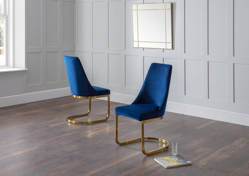 Vittoria Cantilever Dining Chair - Blue Dining Chairs Julian Bowen V2 