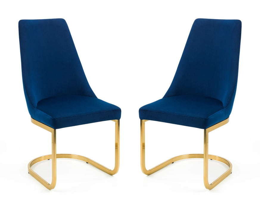 Vittoria Cantilever Dining Chair - Blue Dining Chairs Julian Bowen V2 