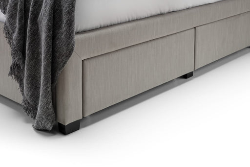 Wilton Deep Button 4 Drawer Bed Frame 135Cm - Grey Linen Bed Frames Julian Bowen V2 