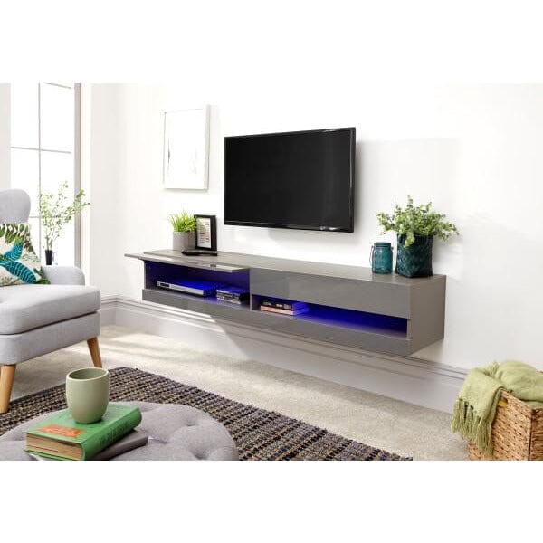 Galicia 180cm Wall Tv Unit With LED Grey TV Unit GW 